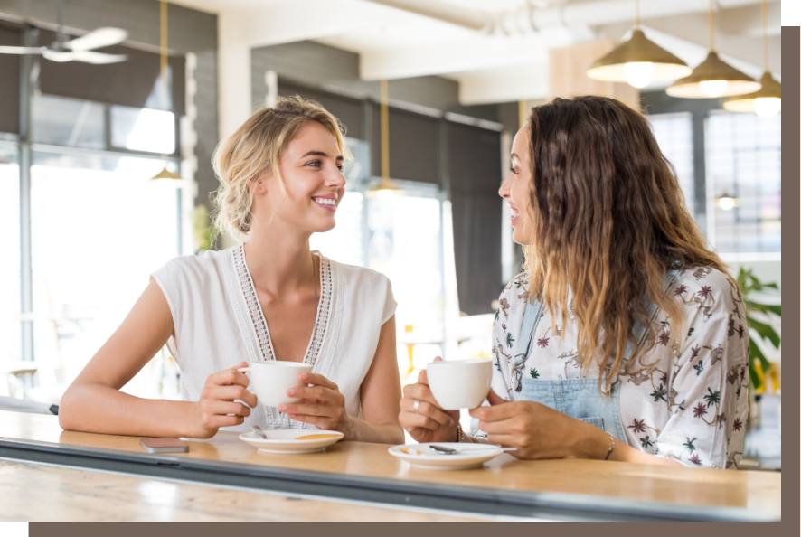 I Help statements don't get clients 2 women talking, one is explaining about her business